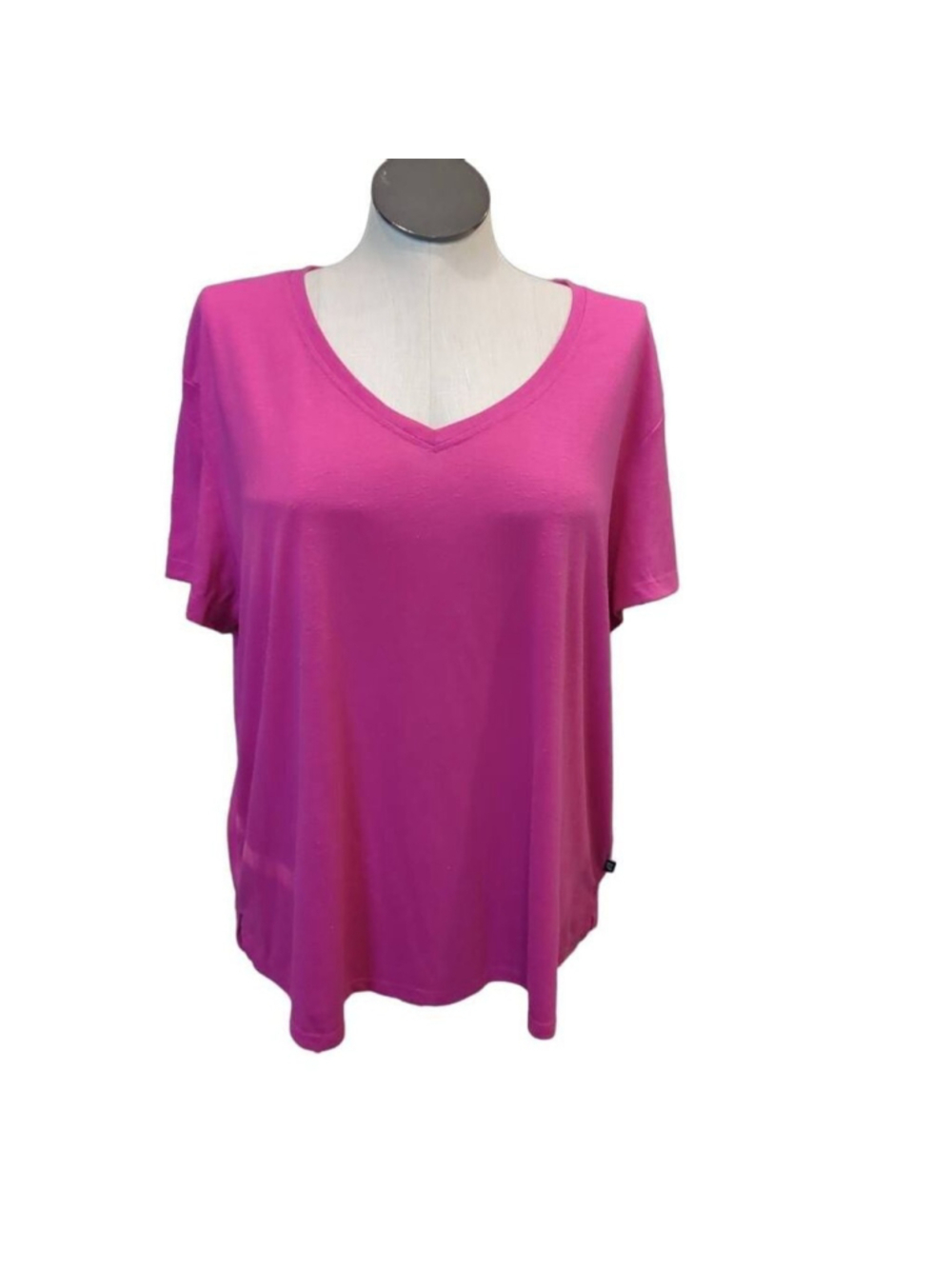 The Gap Women's Size XXL V-Neck Linen Blend Tee Shirt Solid Pink Summer Casual